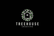 tree house logo - vector illustratio
