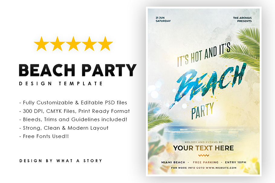 BEACH PARTY in Flyer Templates - product preview 8