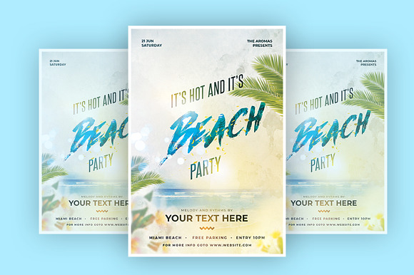 BEACH PARTY in Flyer Templates - product preview 1