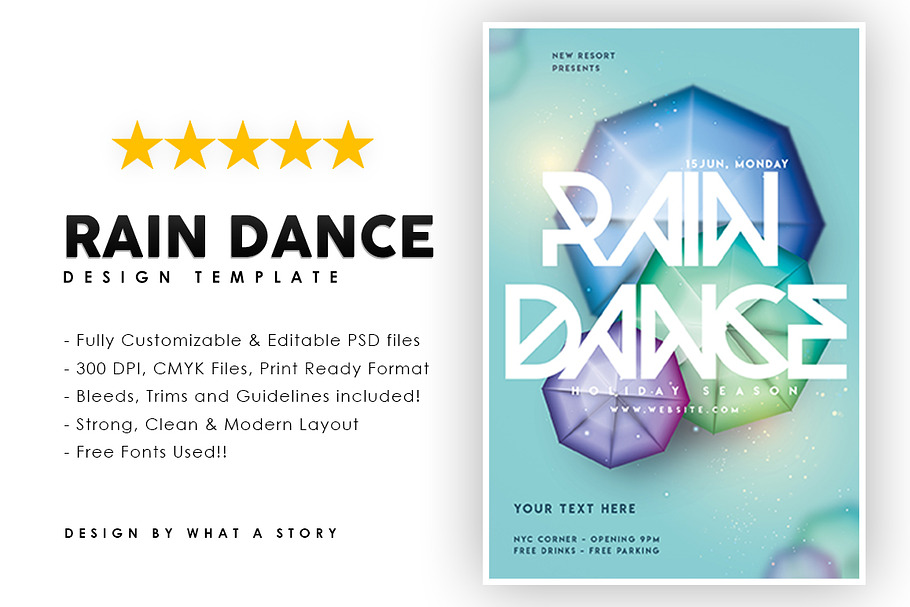 Rain Dance in Flyer Templates - product preview 8