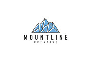 monoline mountain logo-vector illust