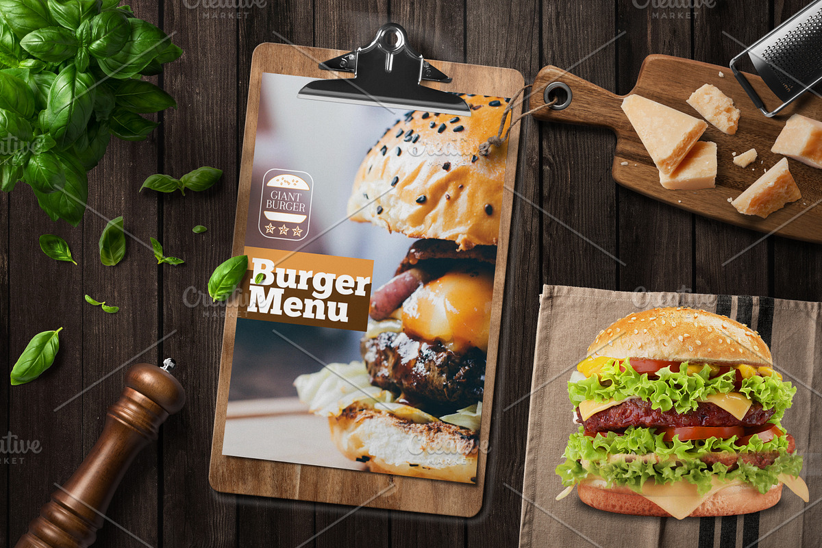 Simple Burger Menu Template in Flyer Templates - product preview 8