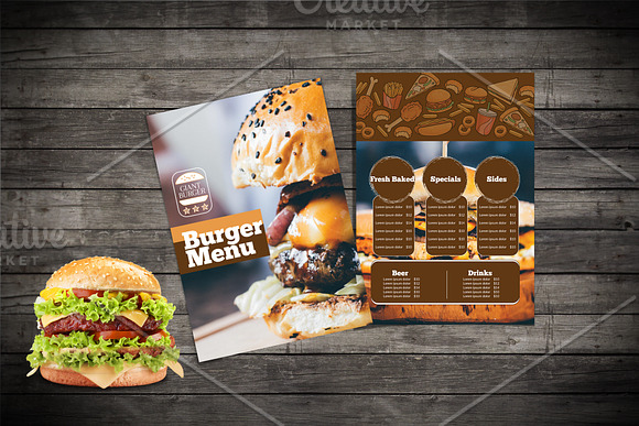 Simple Burger Menu Template in Flyer Templates - product preview 1