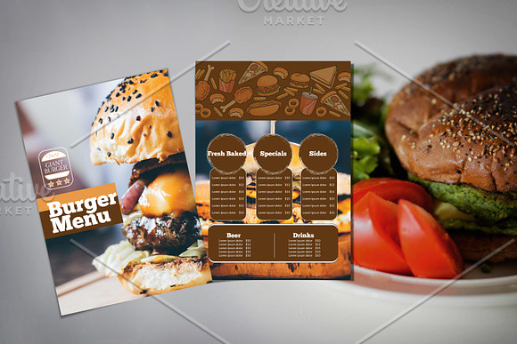 Simple Burger Menu Template in Flyer Templates - product preview 2