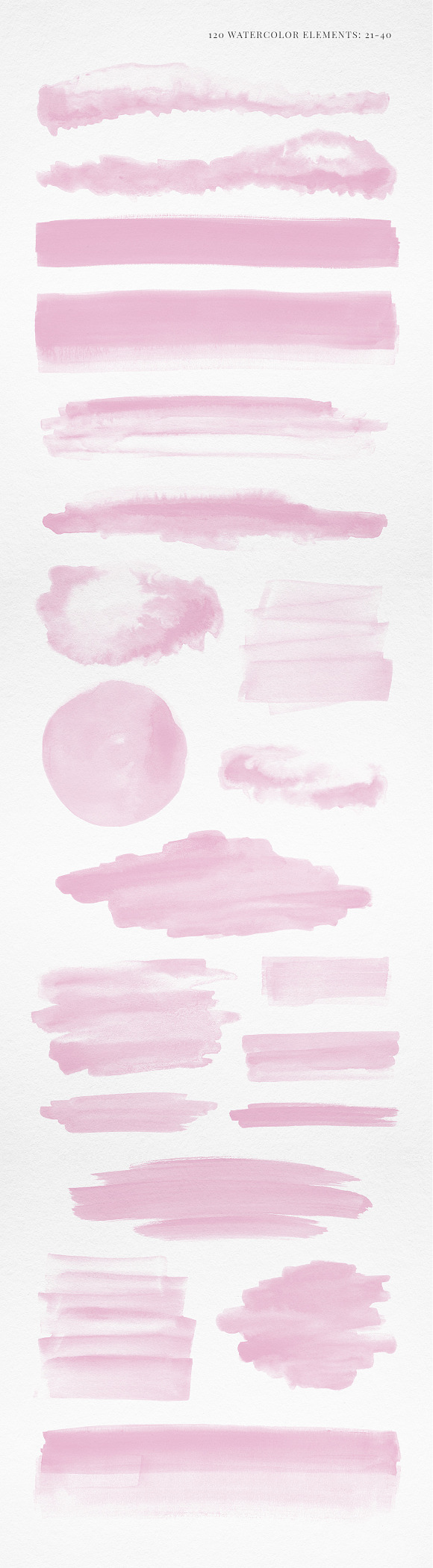 120 Watercolor Texture Elements Pink in Textures - product preview 2
