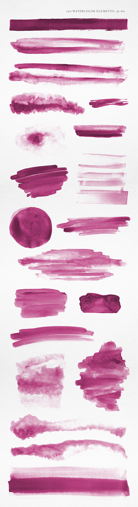 120 Watercolor Texture Elements Pink in Textures - product preview 3