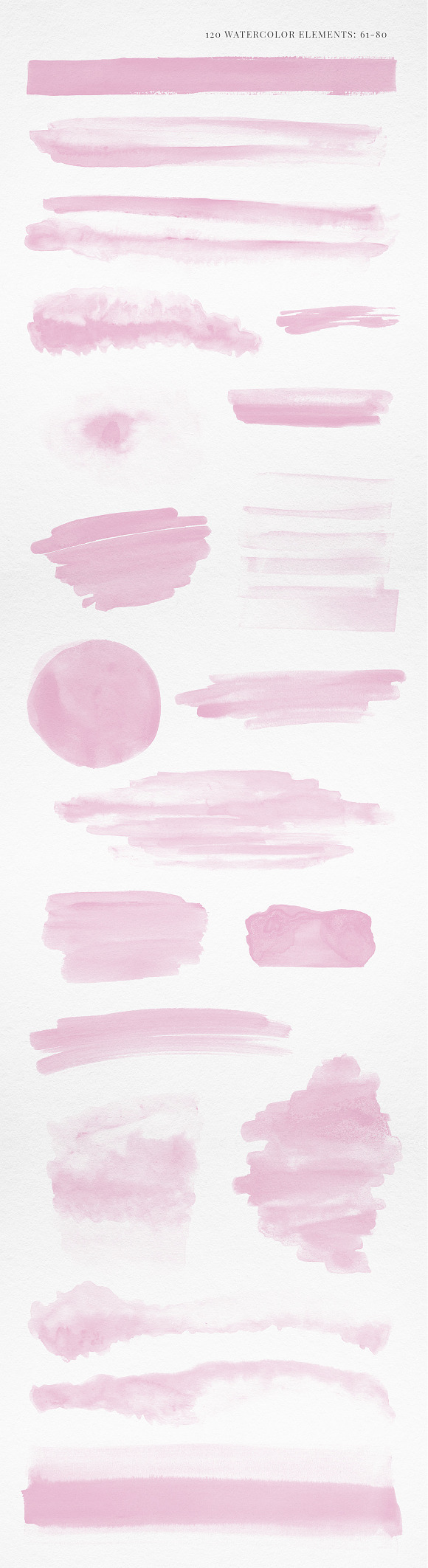 120 Watercolor Texture Elements Pink in Textures - product preview 4