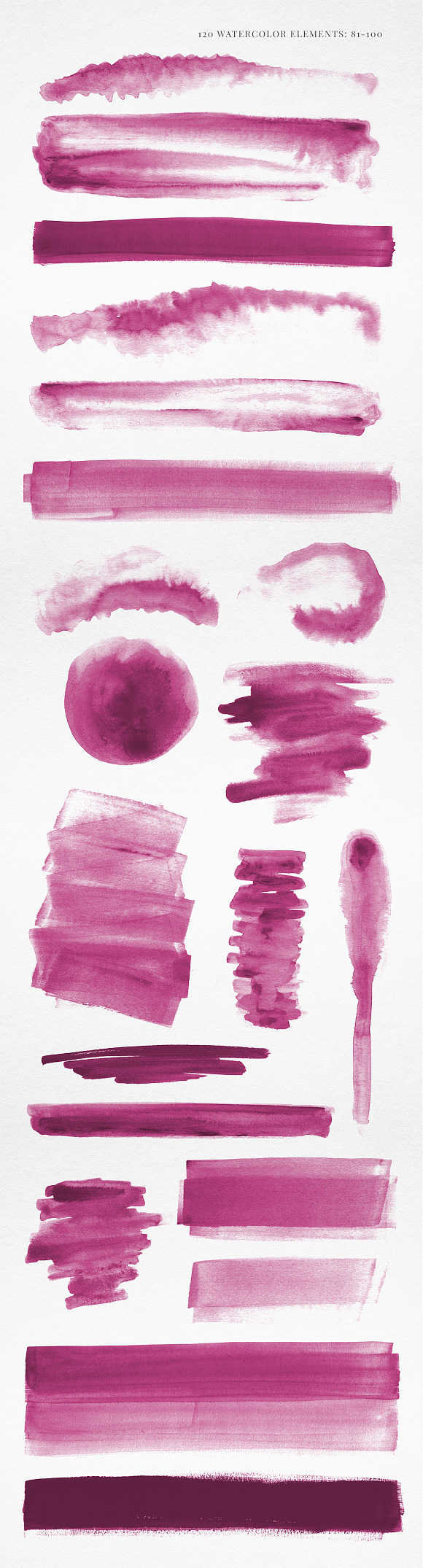 120 Watercolor Texture Elements Pink in Textures - product preview 5