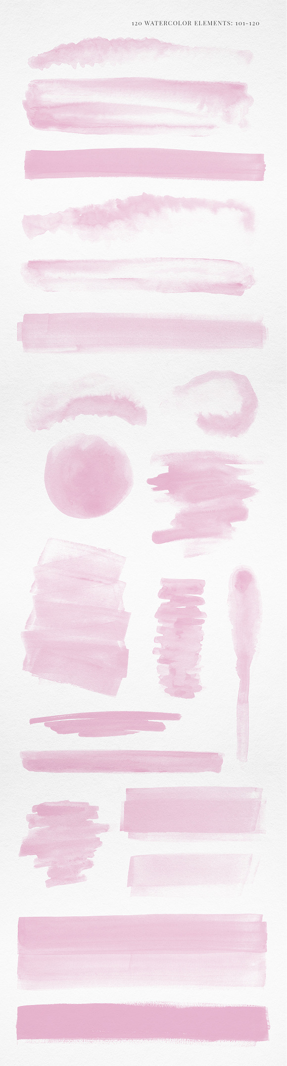 120 Watercolor Texture Elements Pink in Textures - product preview 6