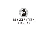 black lantern hipster logo - vector