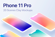 Phone 11 Pro - 20 Clay Mockups