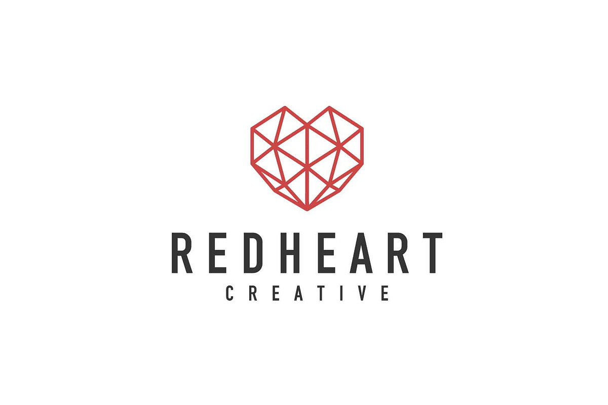 geometric heart sign logo - vector d in Logo Templates - product preview 8