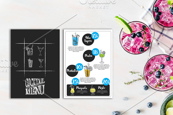 Dynamic Cocktail Menu Layout in Flyer Templates - product preview 3