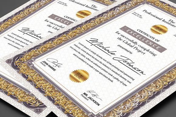 Pro Certificates in Stationery Templates - product preview 1