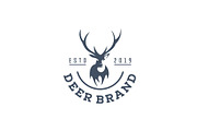 deer head logo - vector
