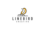 outline bird logo - vector