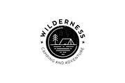 outdoor camping stamp logo - vector