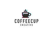 coffee cup logo- retro design vector