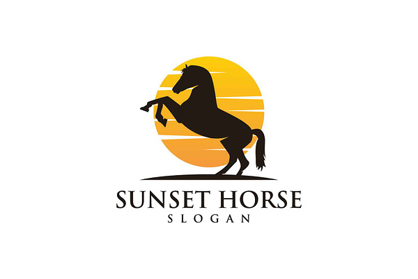 jumping horse logo - vector