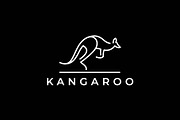 kangaroo outline logo - vector