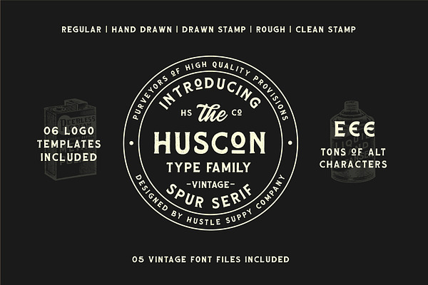 HUSCON - A Vintage Spur Serif
