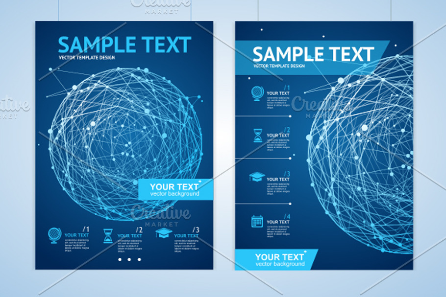 Abstract Blue Sphere Brochure in Illustrations - product preview 8