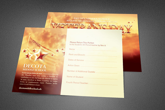 Veterans Day Postcard Template in Postcard Templates - product preview 1