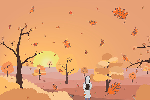 Vector illustration of autumn landsc