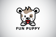 Happy Puppy Dog Logo Template