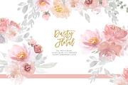 Dusty rose floral clipart