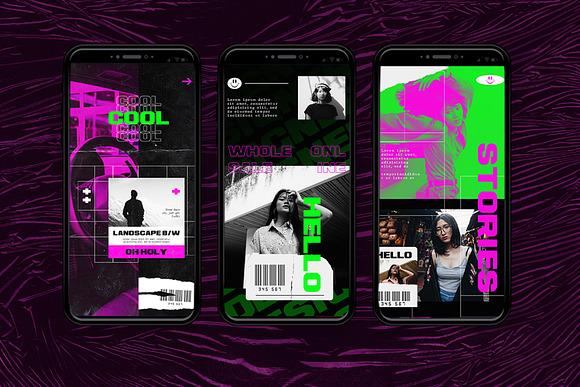 Neon Instagram Templates in Instagram Templates - product preview 6