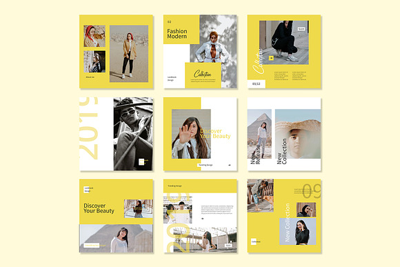 Yellow Instagram Templates in Instagram Templates - product preview 1