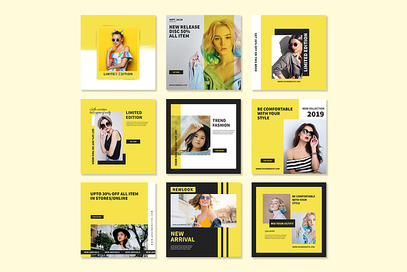 Yellow Instagram Templates in Instagram Templates - product preview 2