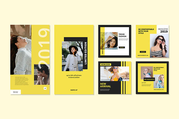 Yellow Instagram Templates in Instagram Templates - product preview 7