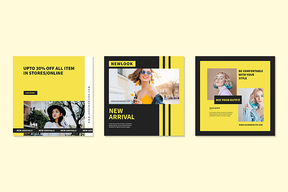 Yellow Instagram Templates in Instagram Templates - product preview 9