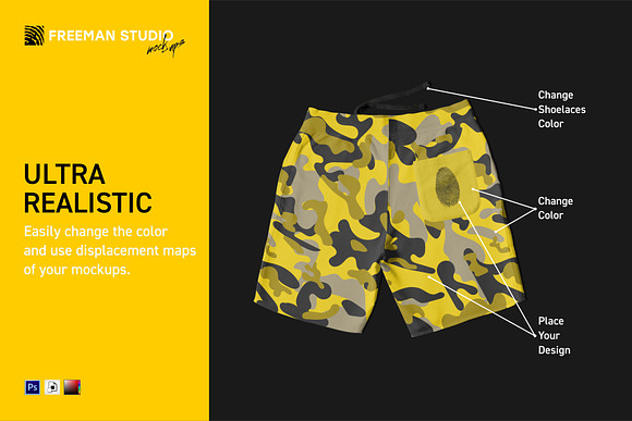 Shorts Mock-Up Set in Product Mockups - product preview 1