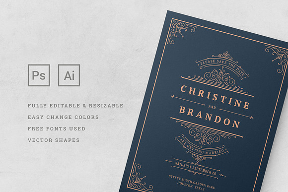 Wedding Invitations Cards Templates in Wedding Templates - product preview 2