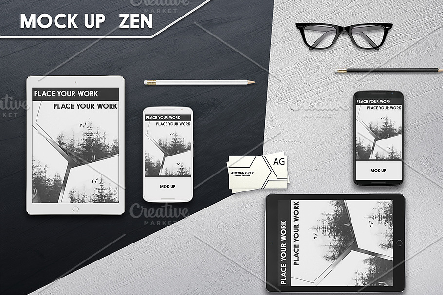 Mockup iPad and Nexus 6 in Mobile & Web Mockups - product preview 8