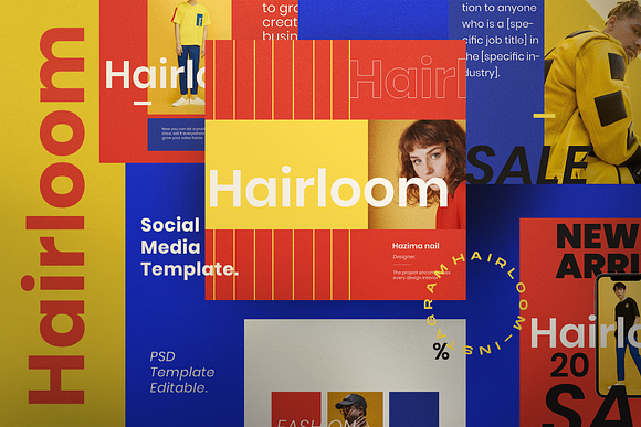 HAIRLOOM-Social Media Template + SG in Instagram Templates - product preview 2