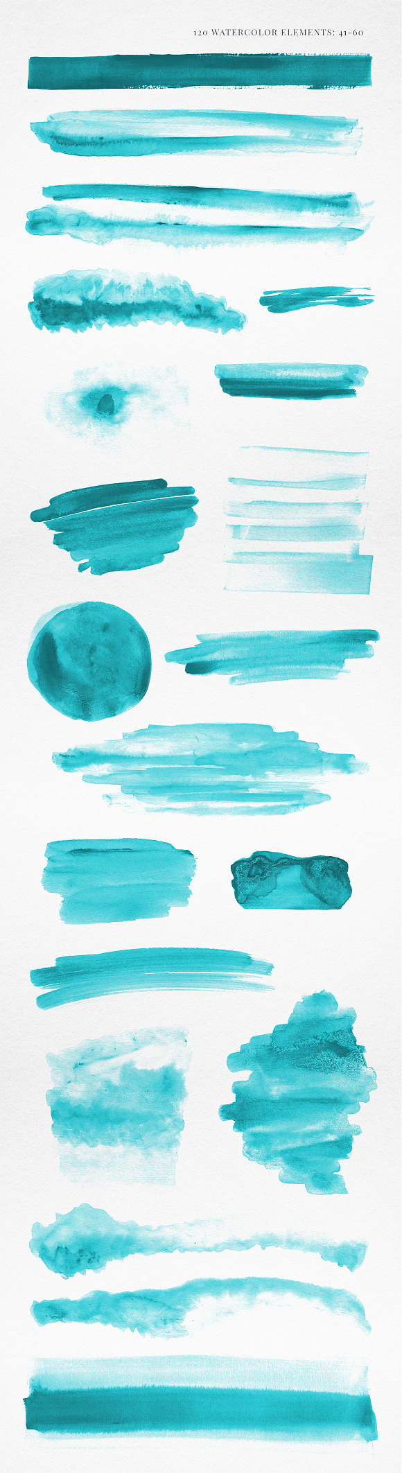120 Watercolor Elements Turquoise in Textures - product preview 3