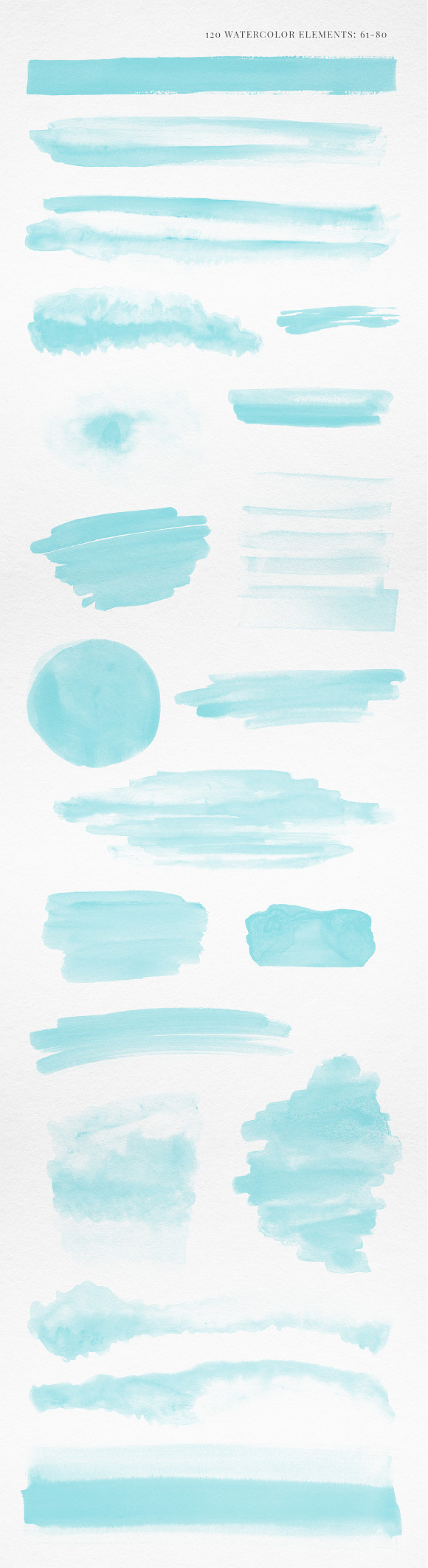 120 Watercolor Elements Turquoise in Textures - product preview 4
