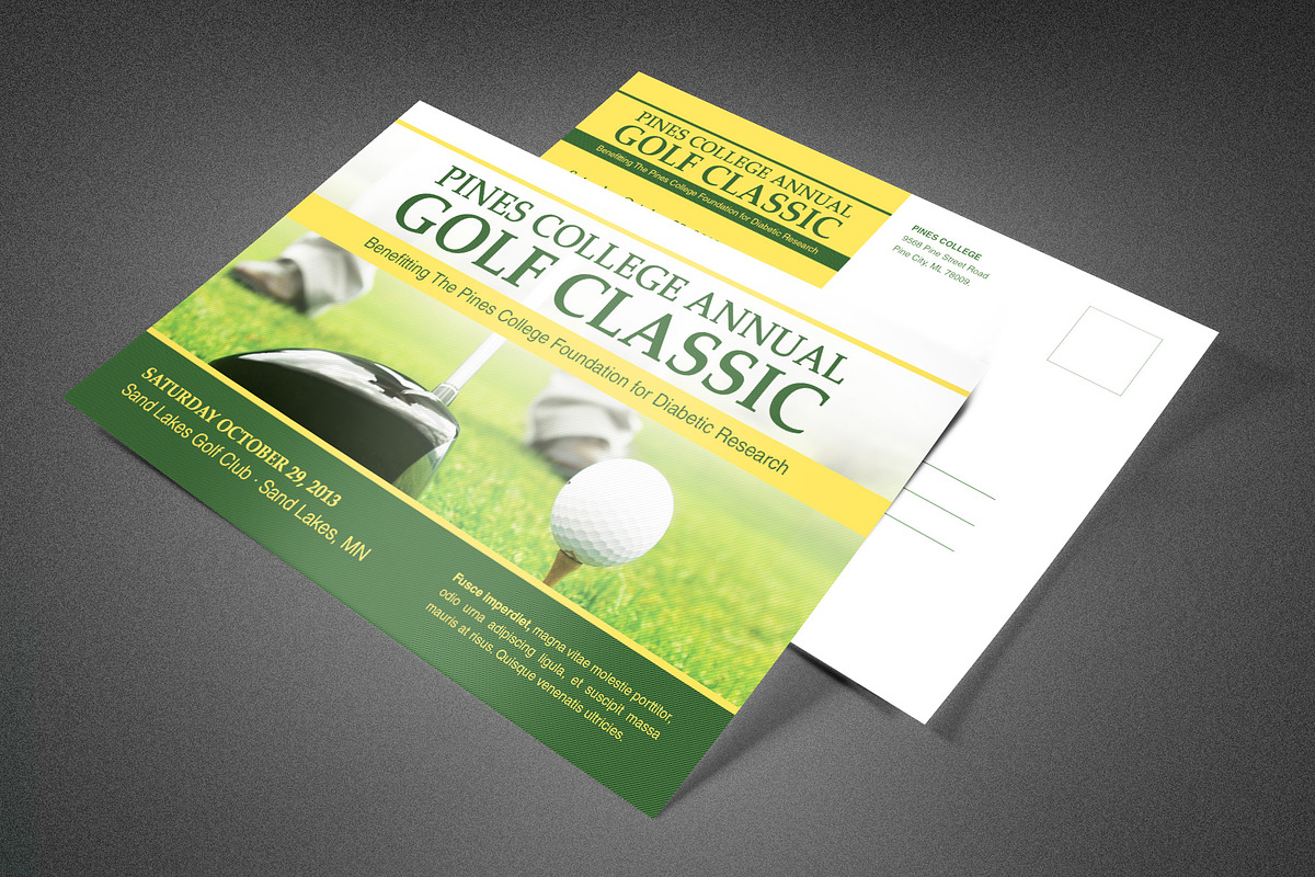 Golf Classic Postcard Template in Postcard Templates - product preview 8