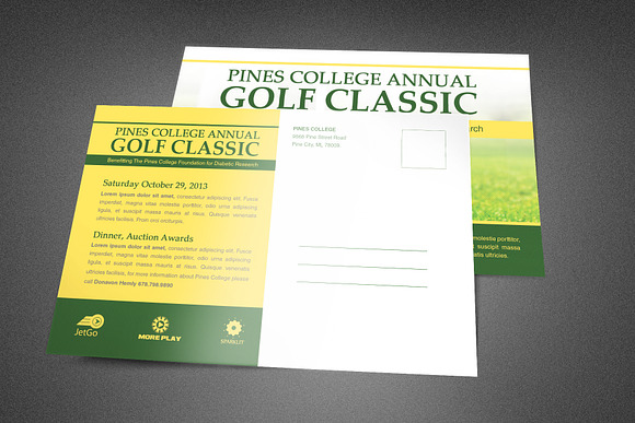Golf Classic Postcard Template in Postcard Templates - product preview 1