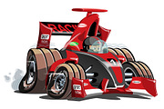 Vector cartoon sport race car