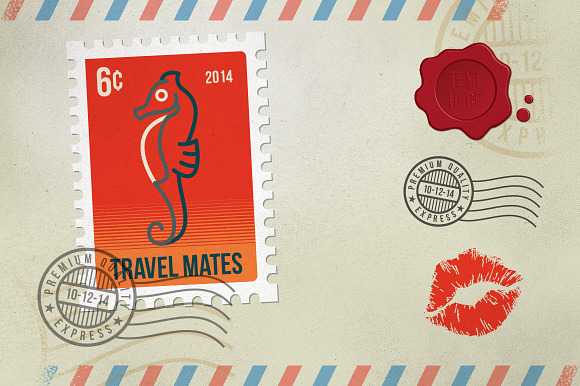 6 Postage Stamp Badges + Bonus in Objects - product preview 3