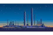 Industrial factory at night