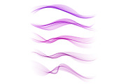Set of purple abstract wave design