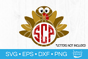 Turkey Circle Monogram SVG Cut File