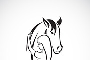 Vector of the horse and girl. Animal