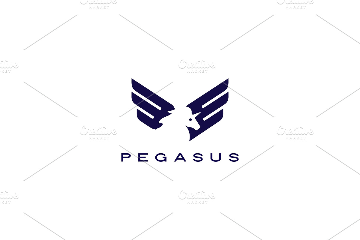 horse pegasus unicorn wings logo in Logo Templates - product preview 8